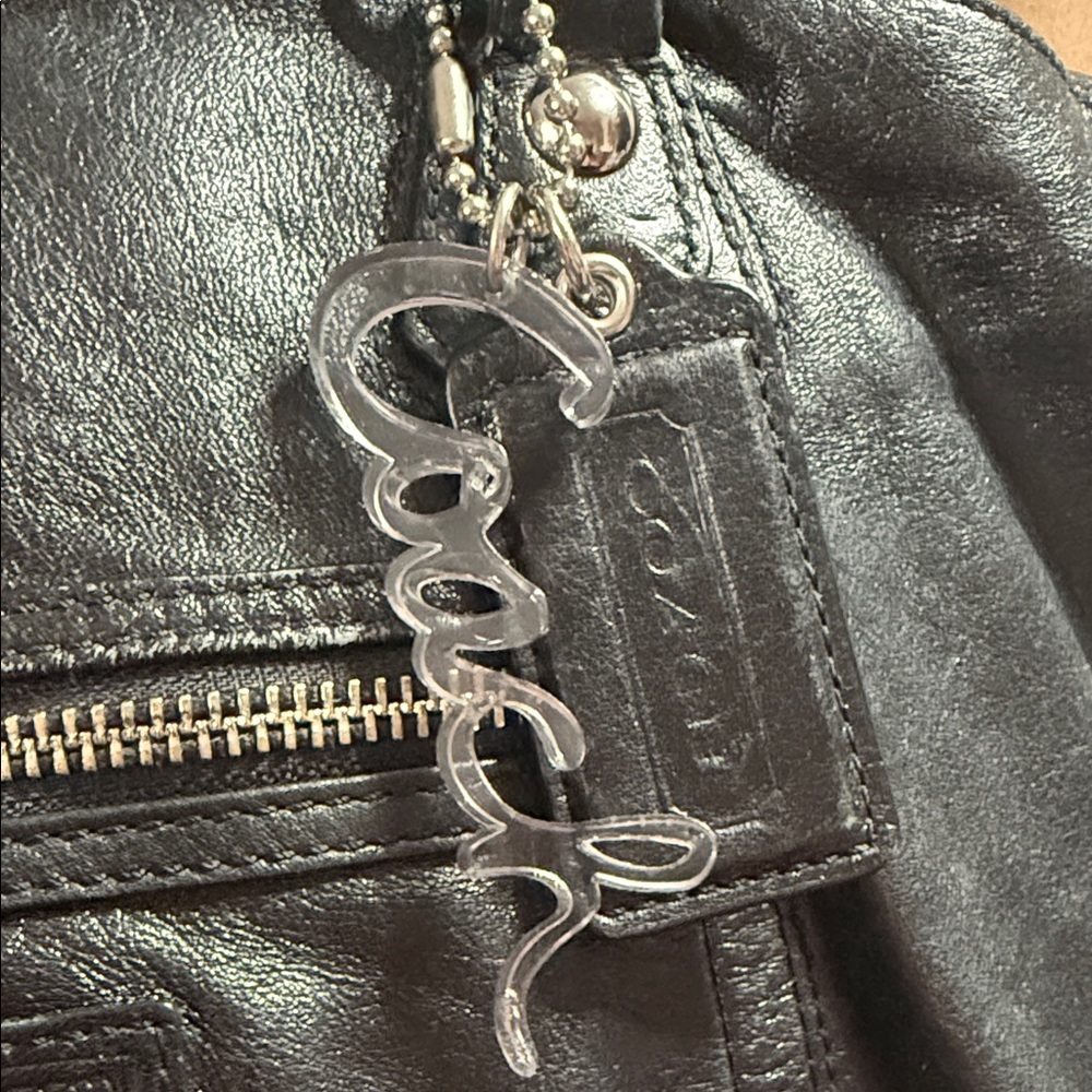 Coach Poppy Legacy Satchel Black Metallic Leather Bag - Picture 7 of 15